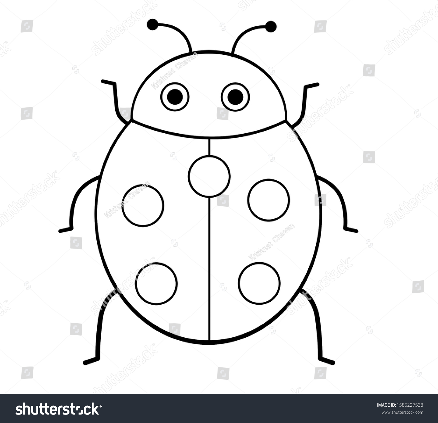 Ladybug Line Drawing Ladybug Illustration Cute Stock Illustration