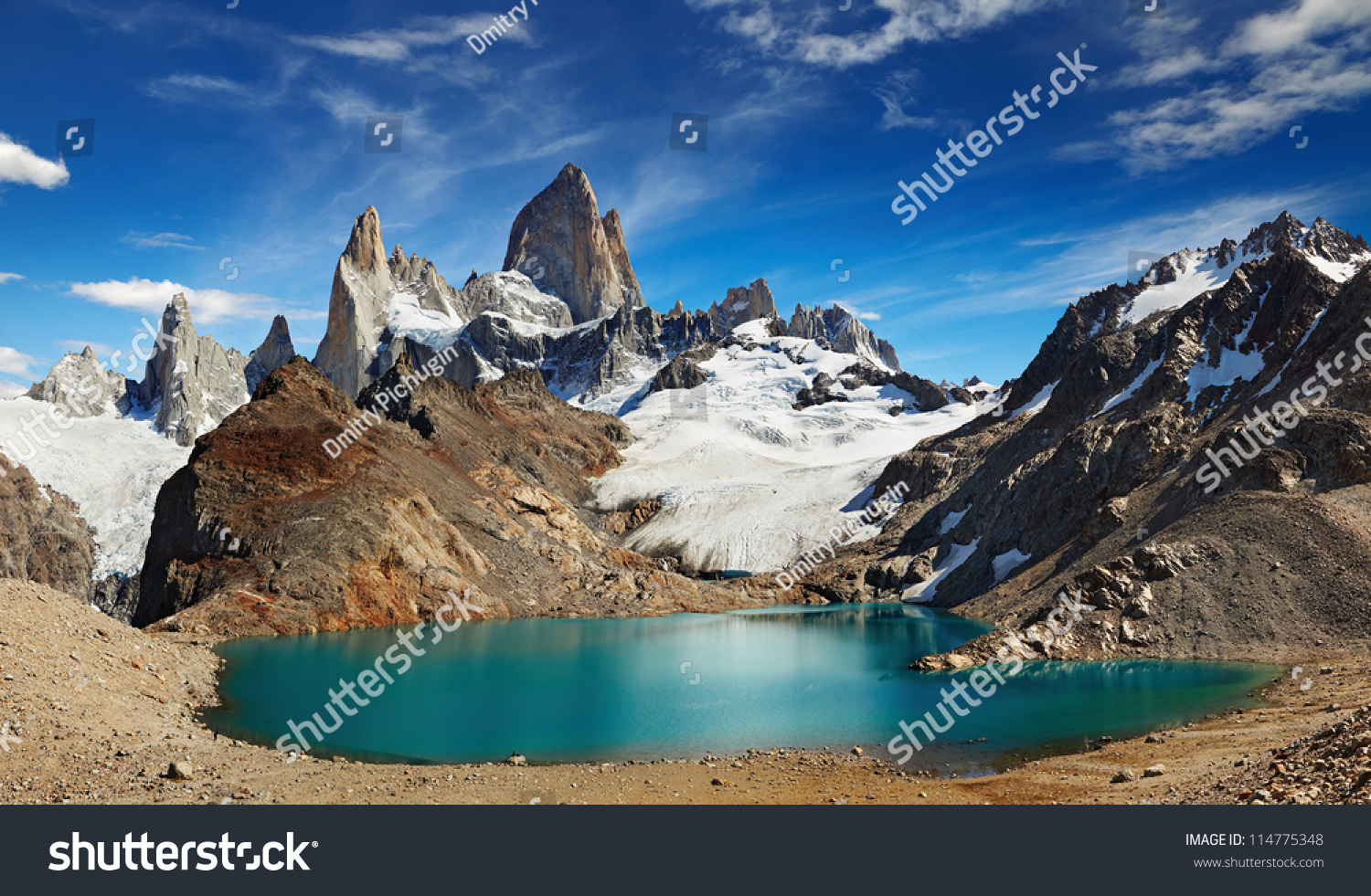 Laguna De Los Tres Mount Fitz Stock Photo 114775348 - Shutterstock