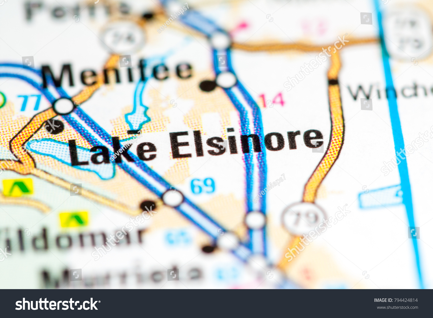 map of lake elsinore Lake Elsinore California Usa On Map Stock Photo Edit Now 794424814 map of lake elsinore