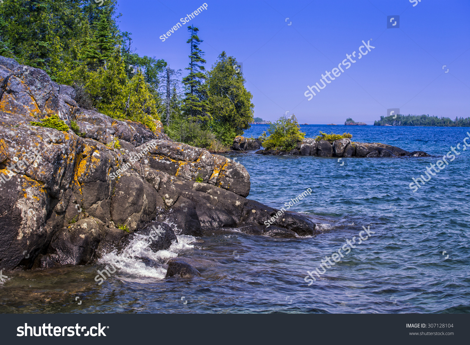 Lake Superior Shoreline, Isle Royale National Park, Michigan, Usa Stock ...