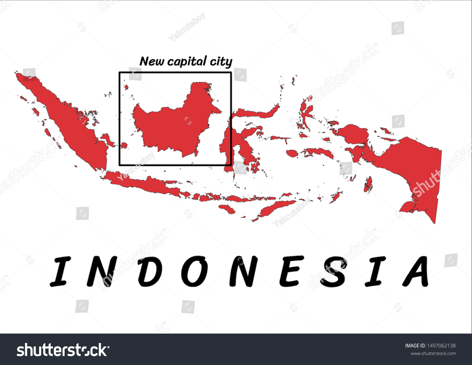 Landmark Island Indonesia Map Asia Stock Illustration 1497062138 ...