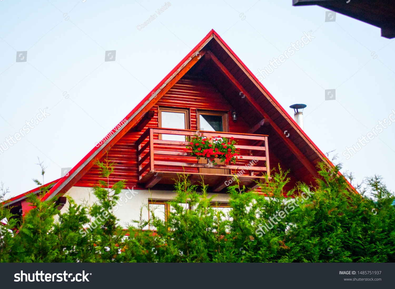 Landscape Mountain Area Log Cabin Covered Stock Photo Edit Now