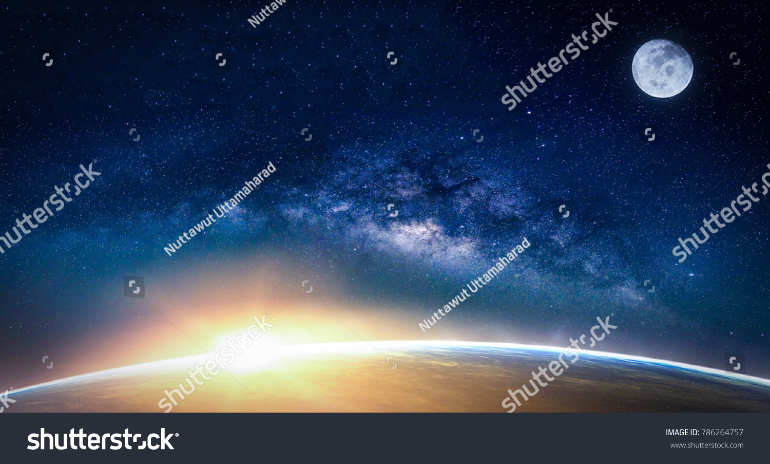 天の川銀河の風景 天の川銀河の宇宙から見た日の出と地球の眺め Nasaが提供する画像のエレメント の写真素材 今すぐ編集