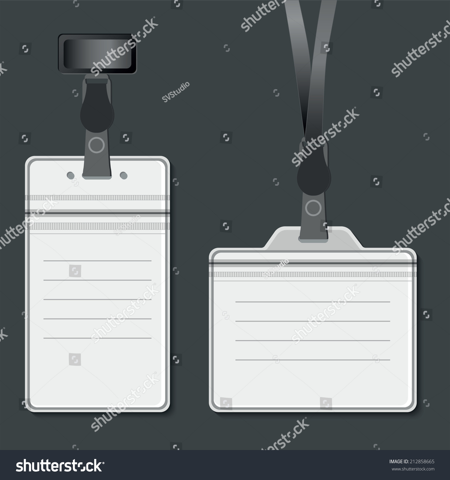 Lanyard Name Tag Holder Retractor End Stock Illustration 212858665 