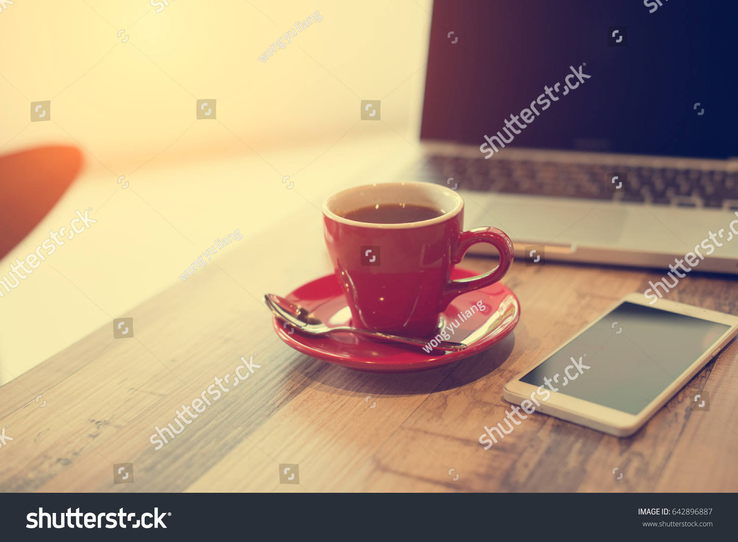 Laptop Black Coffe Vintage Tone Stock Photo 642896887 | Shutterstock