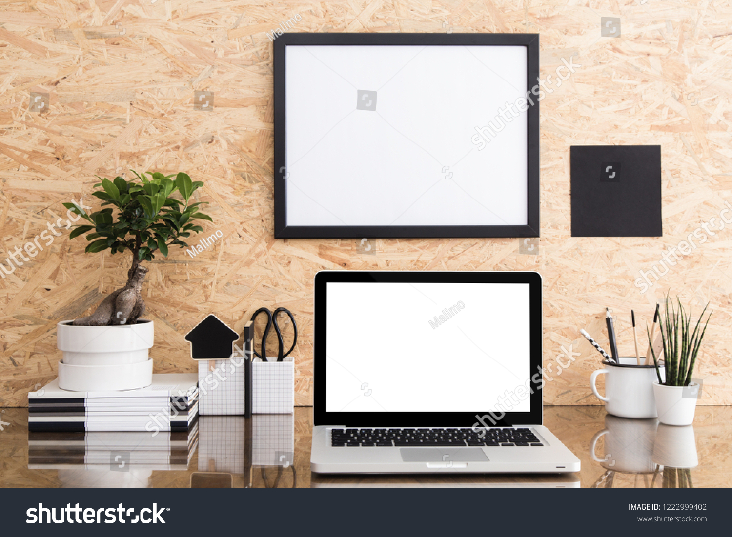 Laptop Blank Photo Frame Mock On Stock Photo Edit Now Shutterstock