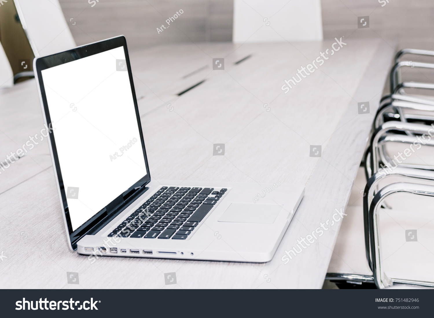 Laptop Business Meeting Conference Room Interior Stock Photo (Edit Now ...