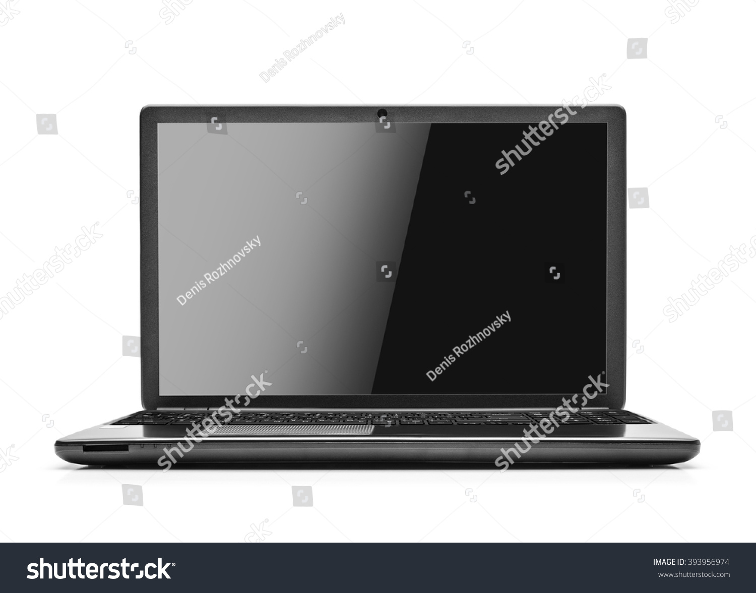 Laptop Isolated On White Background Clipping Stock Photo 393956974