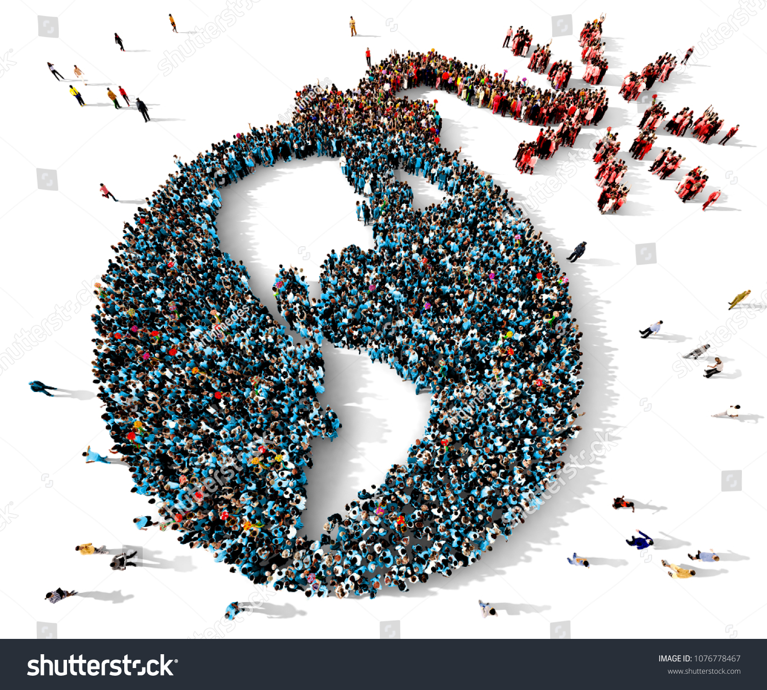 Large Diverse Group People Seen Above Stock Illustration 1076778467 ...