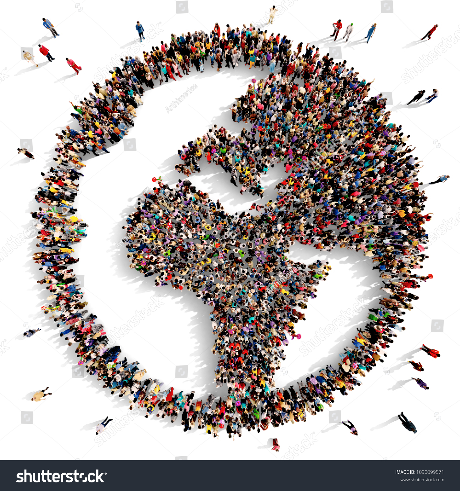 Large Diverse Group People Seen Above Stock Illustration 1090099571 ...