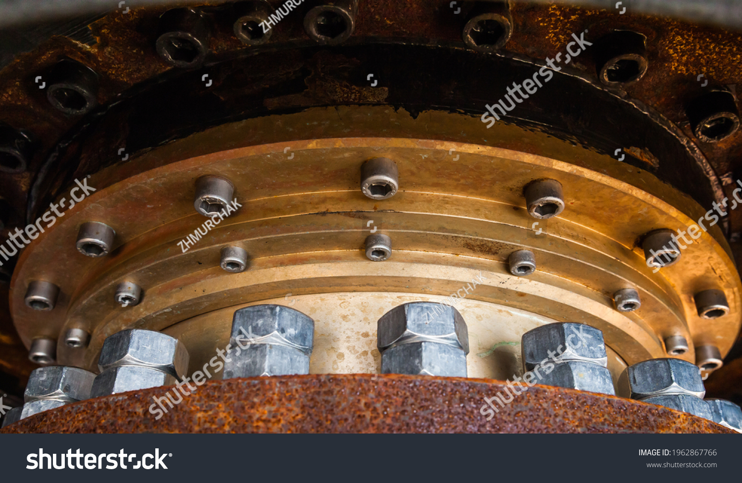 Large Bolted Connection Basis Attaching Azimuth Stock Photo 1962867766 ...