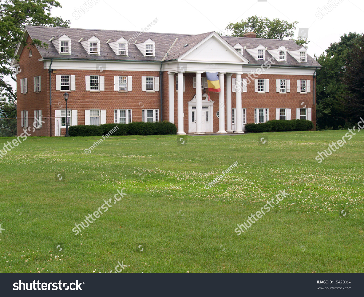 Large Brick Student Dorm On A College Campus Stock Photo 15420094 ...