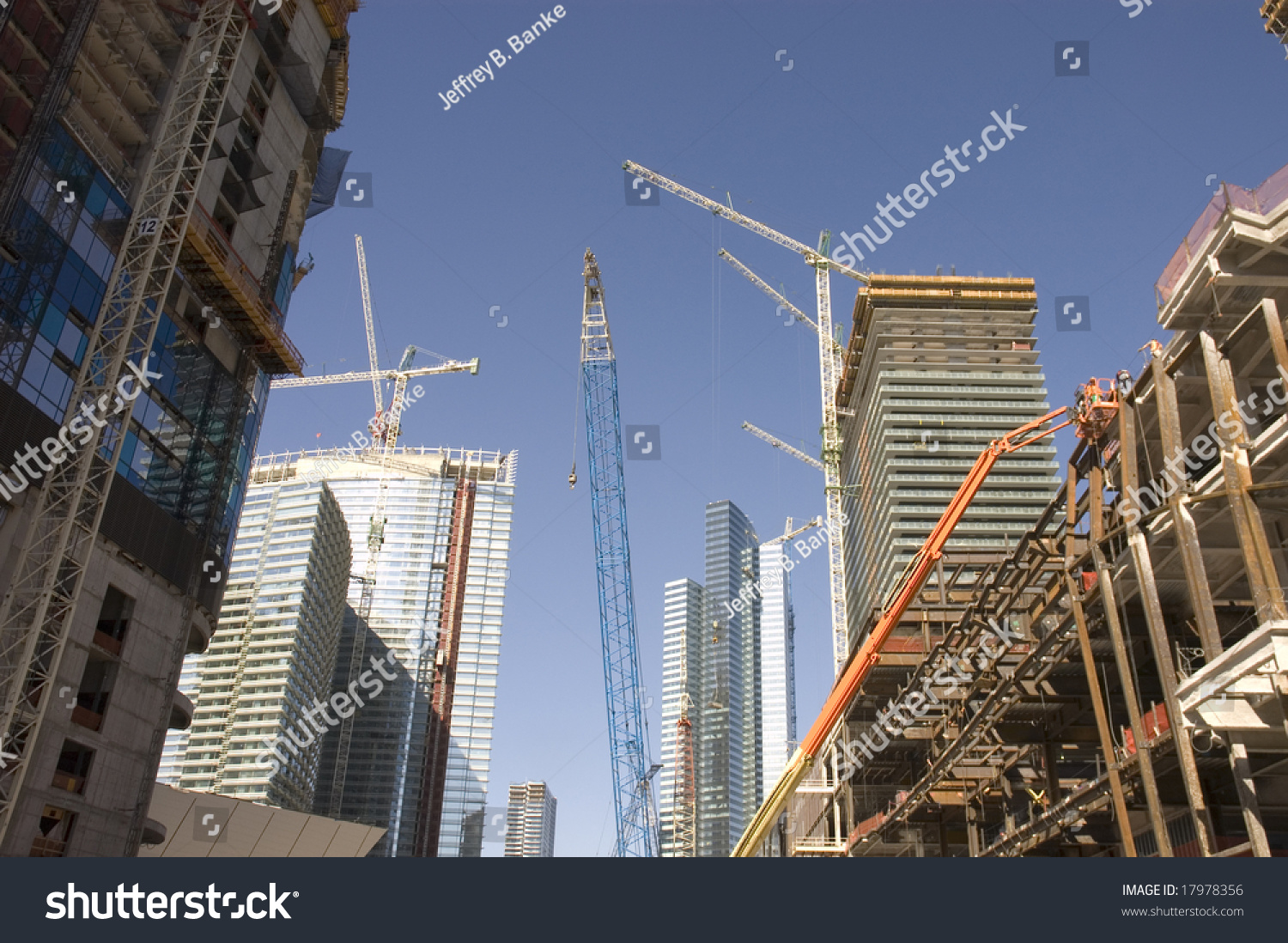 Large Construction Site For The New City Center And Offices Of Las ...