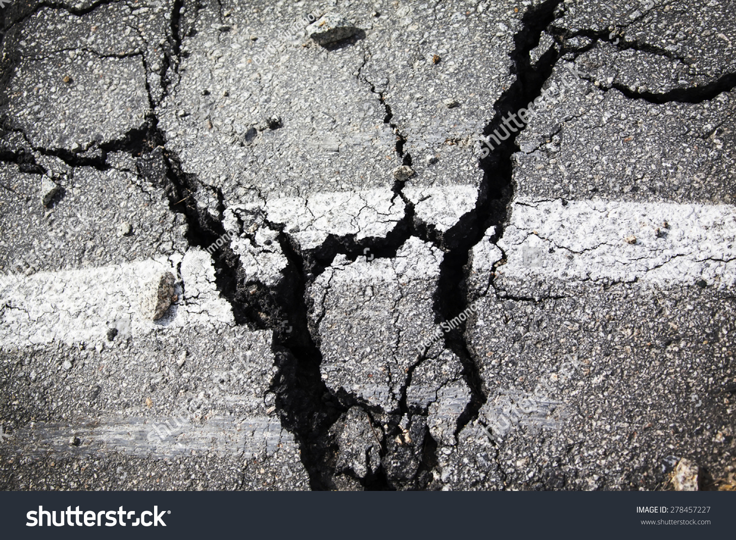 Large Cracks Pavement Broken Road Stock Photo Edit Now 278457227