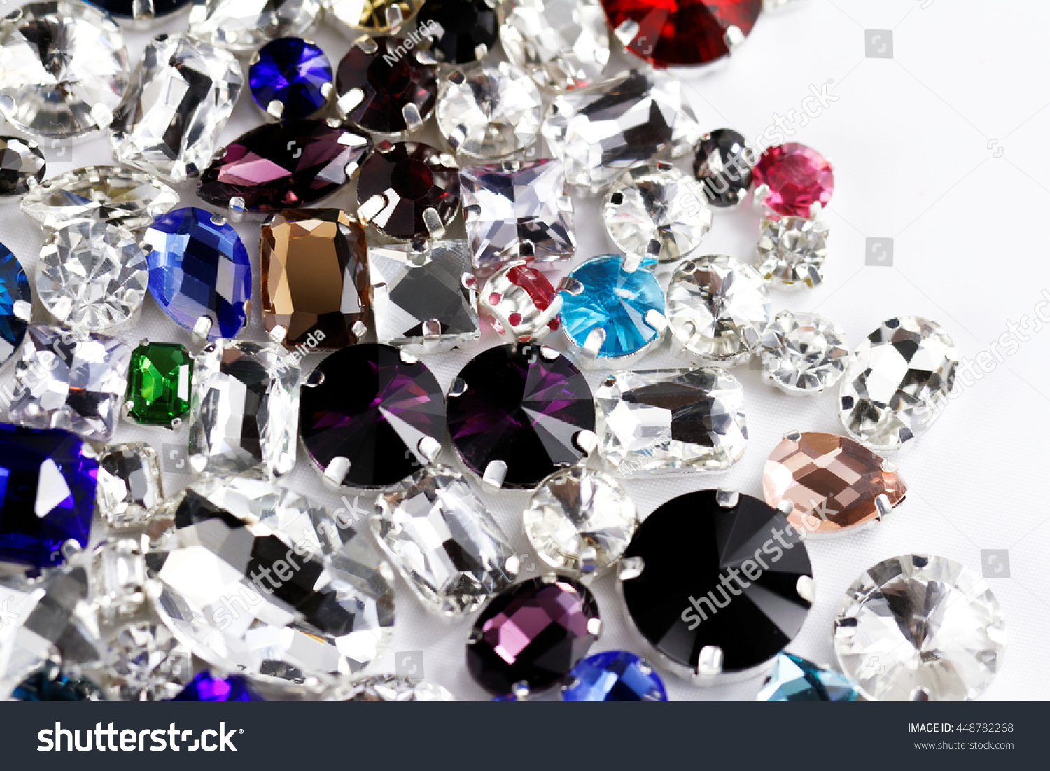 Large Crystal Strasses On White Background Stock Photo 448782268 ...