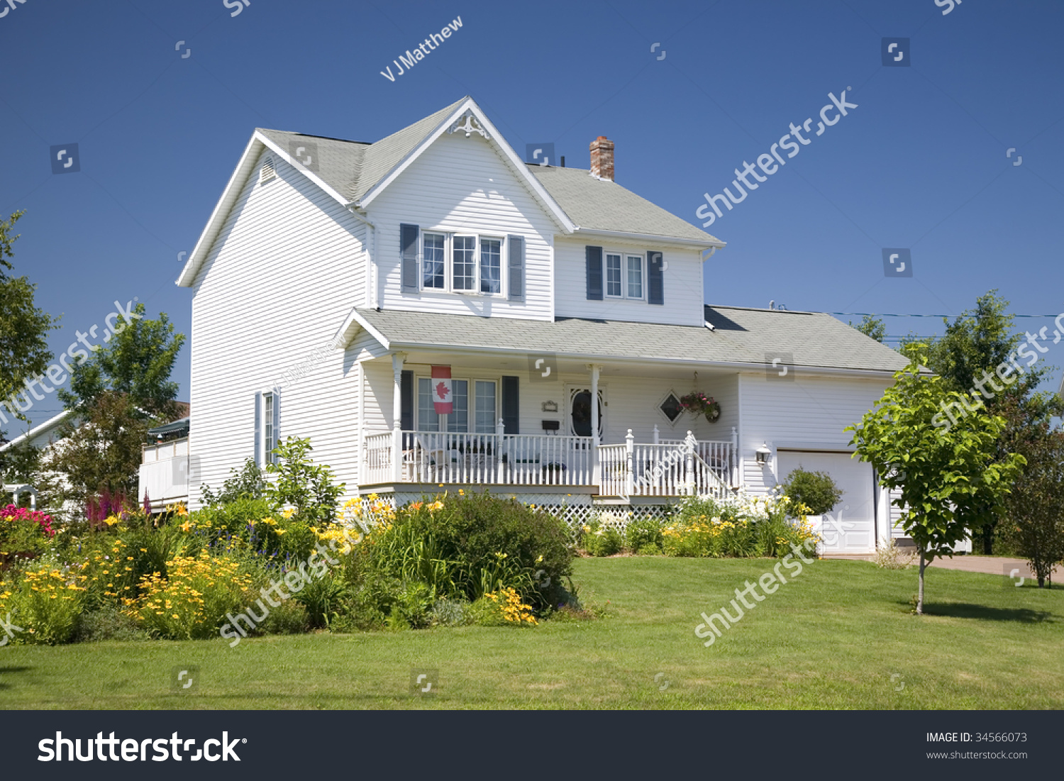 Large Family Two Story Home Stock Photo (Edit Now) 34566073