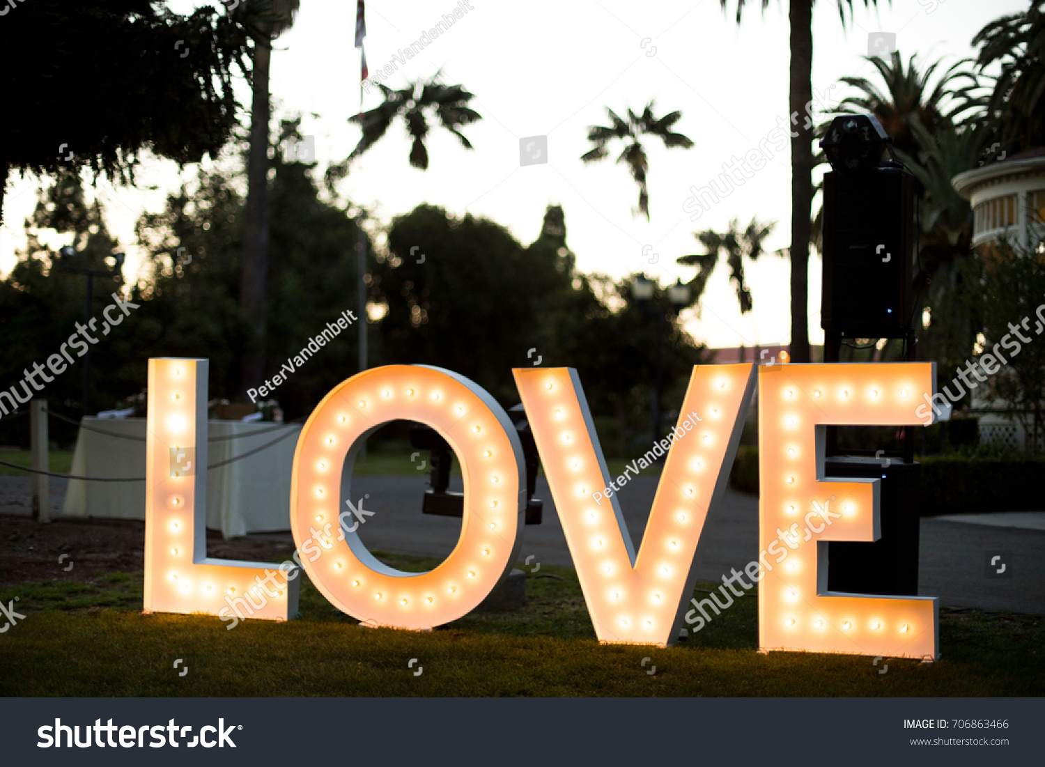 Large Free Standing Marquee Letters Spelling Stock Photo Edit Now