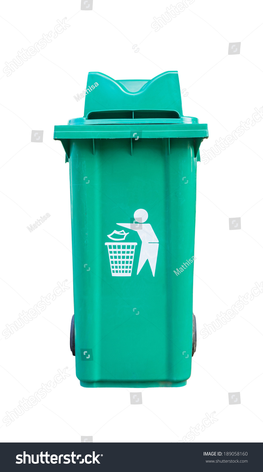 Large Green Garbage Bin On White Stock Photo 189058160 | Shutterstock