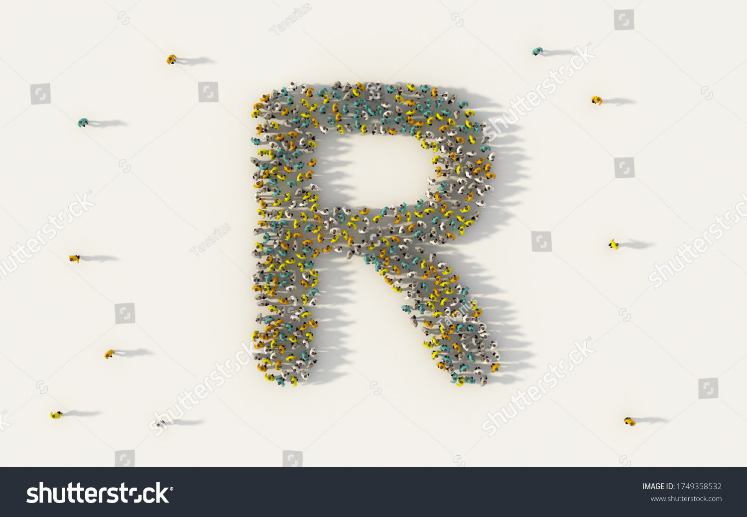 Large Group People Forming Letter R Stock Illustration 1749358532 ...