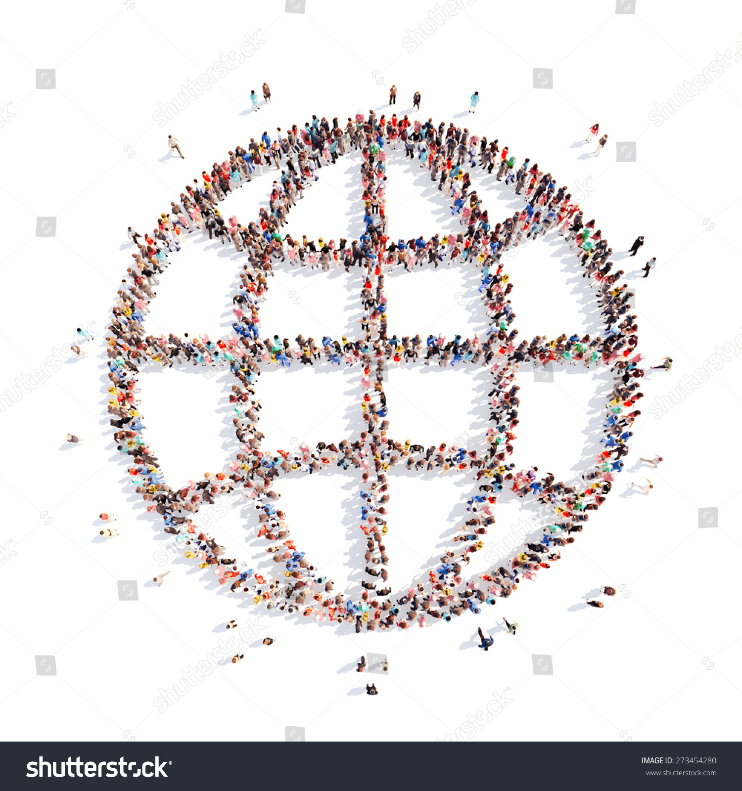 Large Group People Form Globe Isolated Stock Illustration 273454280 ...