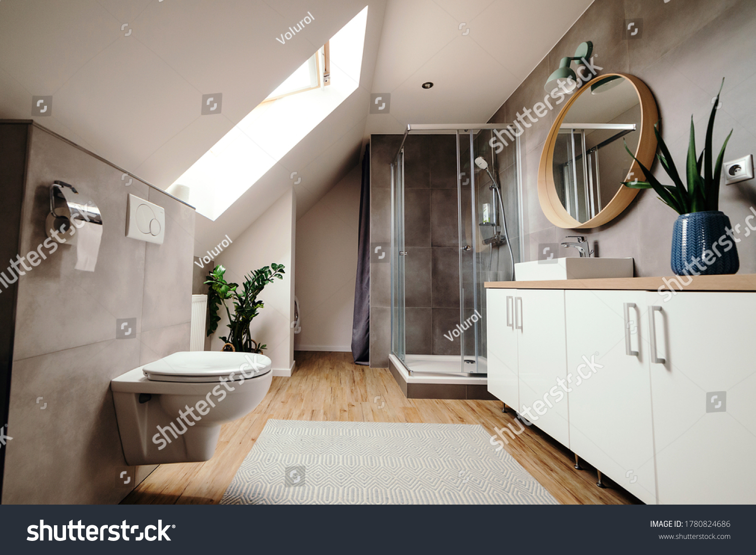 Large Modern Bathroom Luxury Fittings Modern Stock Photo Edit Now 1780824686