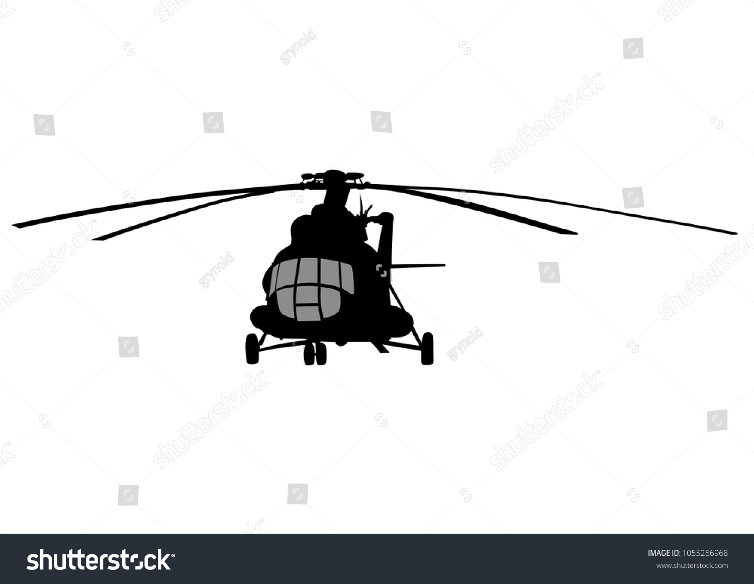 Large Passenger Helicopter On White Background Stock Illustration ...