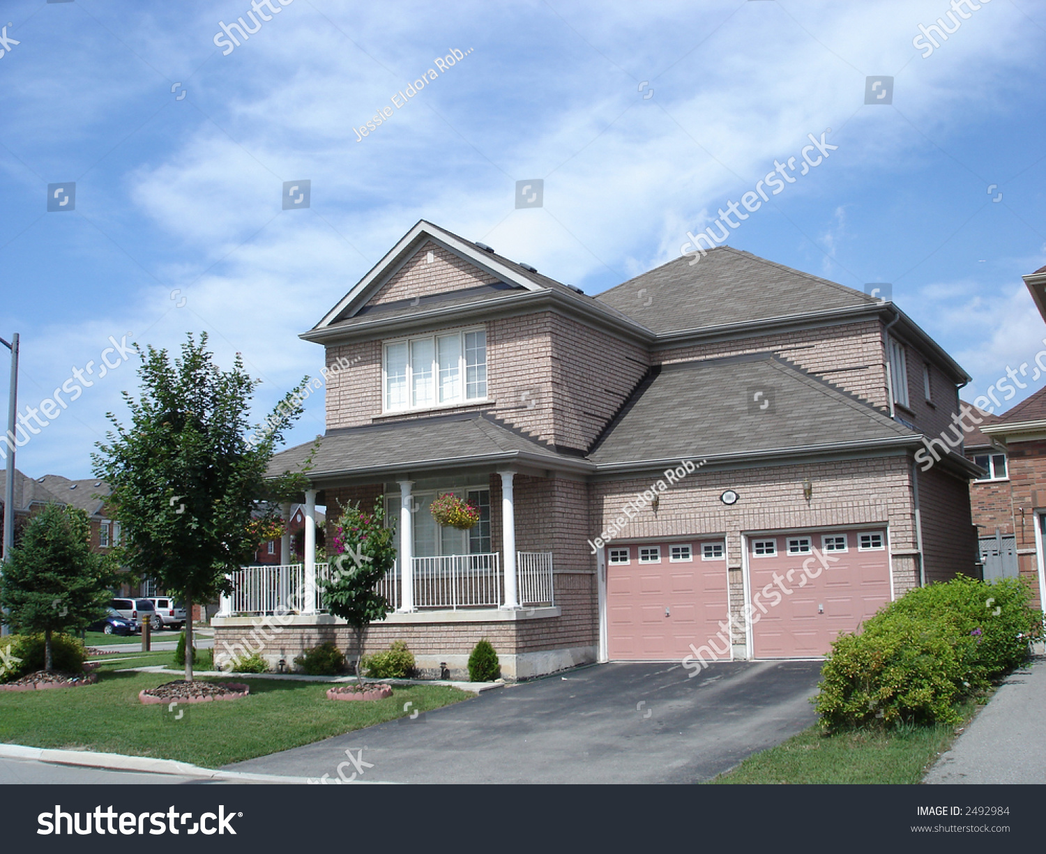 Large Pink Brick House Stock Photo Edit Now 2492984