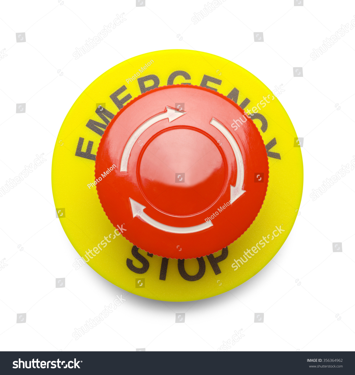 Large Red Emergency Stop Button Isolated Stock Photo 356364962 ...