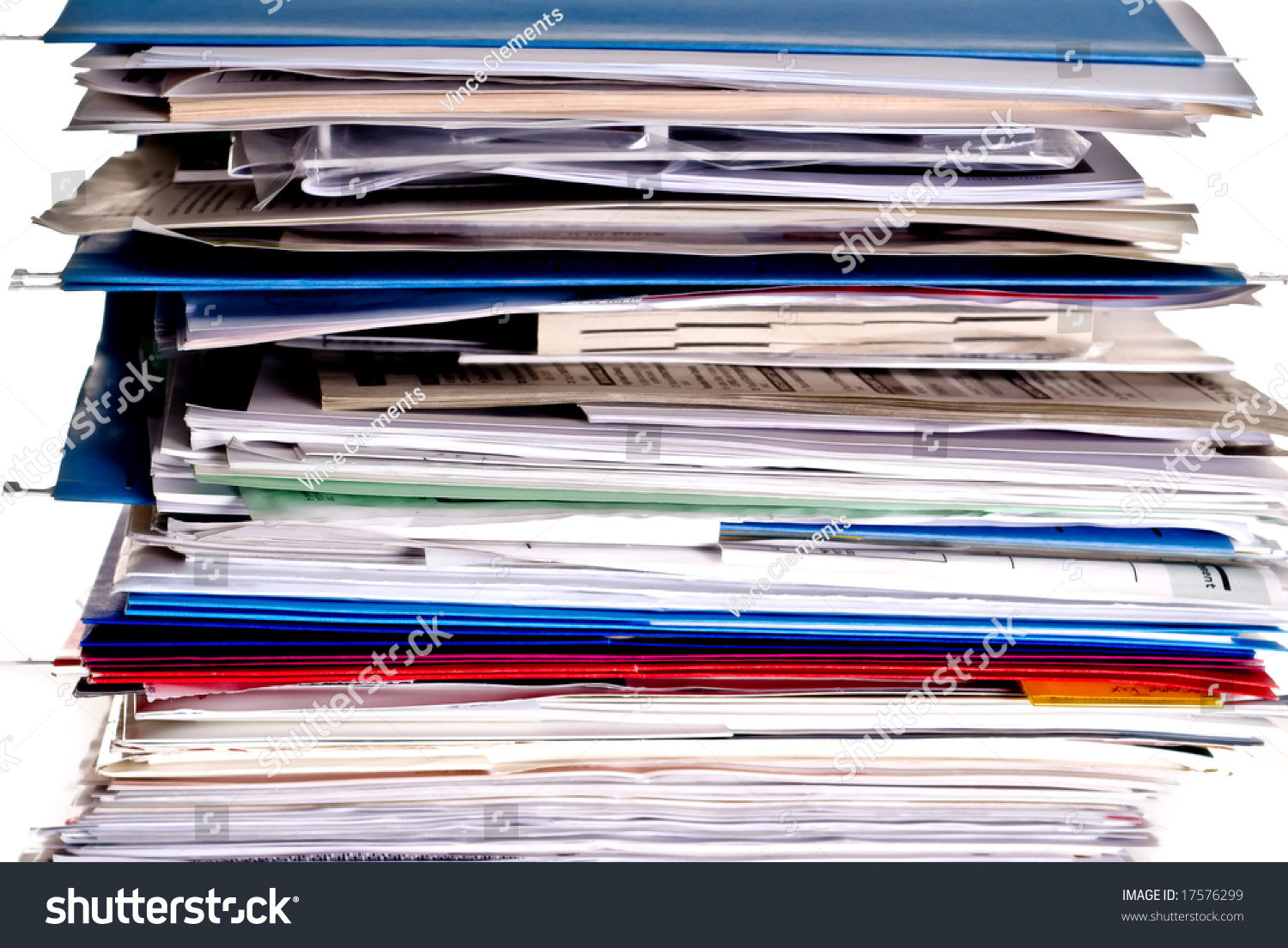 Large Stack Of Business Files And Folders Stock Photo 17576299 ...