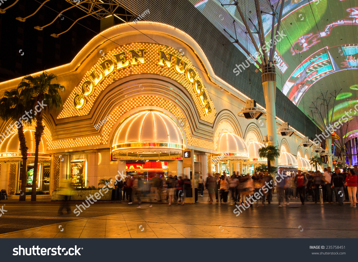 Las Vegas, Nevada - May 7, 2014: Historic Golden Nugget Hotel And ...