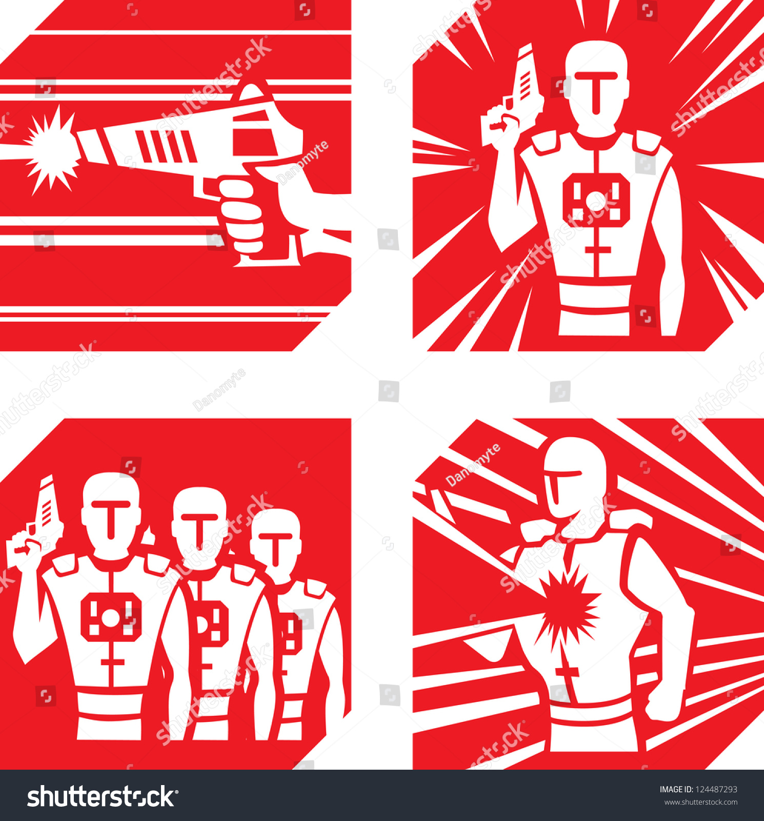 Laser Tag Icons Stock Photo 124487293 : Shutterstock
