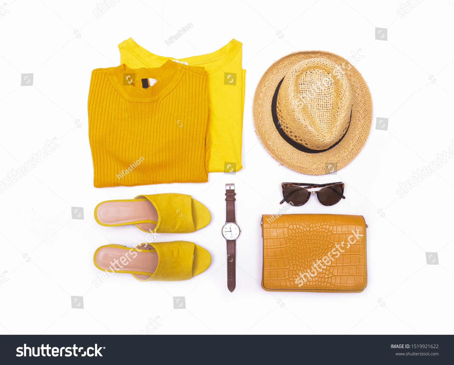 Lat Lay Woman Clothes Accessories Set Stock Photo 1519921622 | Shutterstock