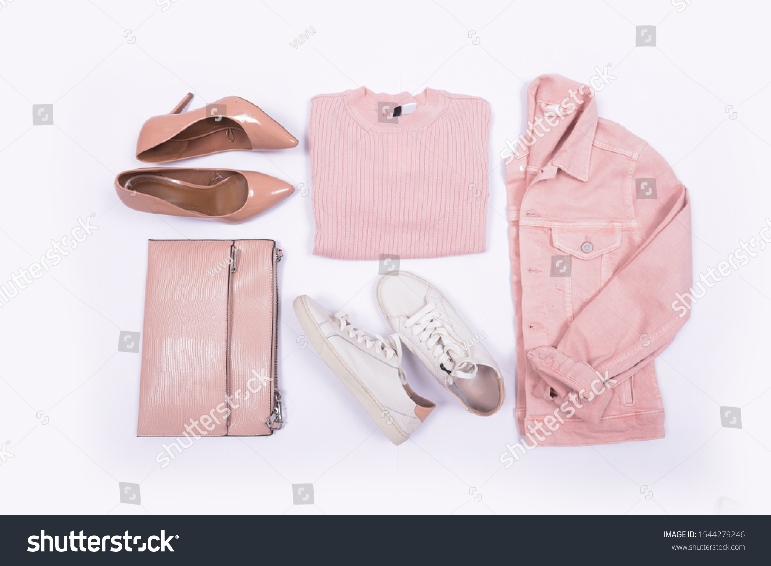 Lat Lay Woman Clothes Accessories On Stock Photo 1544279246 | Shutterstock