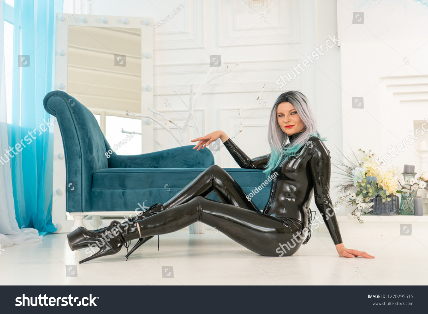 latex rubber catsuit