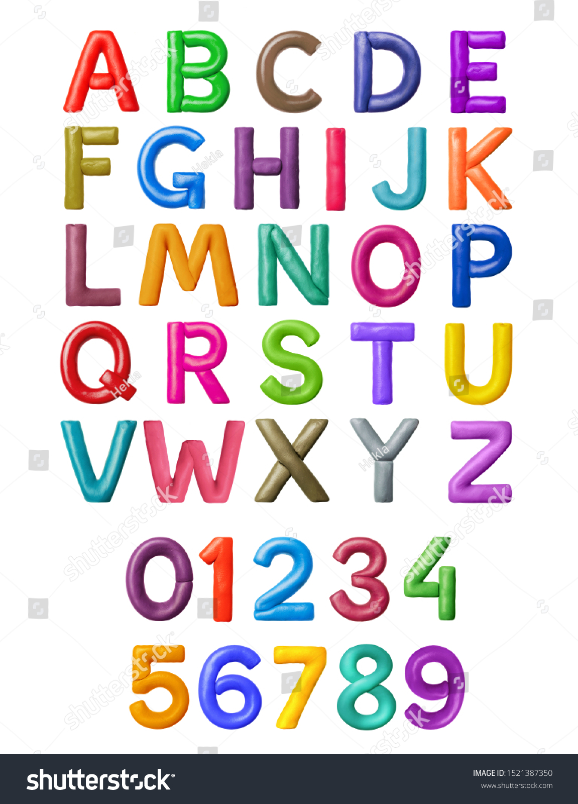 Latin Alphabet Numbers Made Colored Plasticine Stock Photo Edit Now