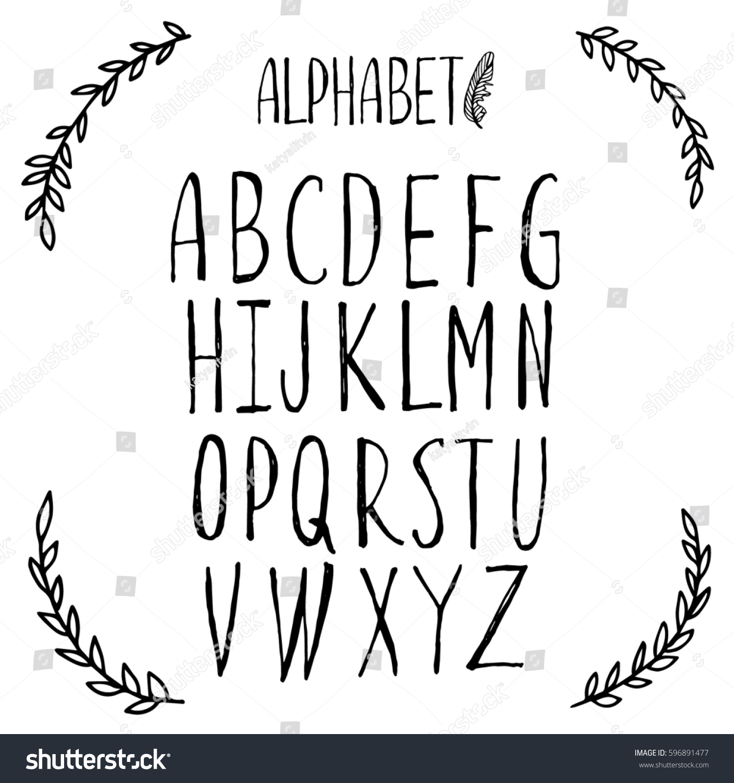 Latin Alphabet Capital Letters Isolated On Stock Illustration 596891477 ...