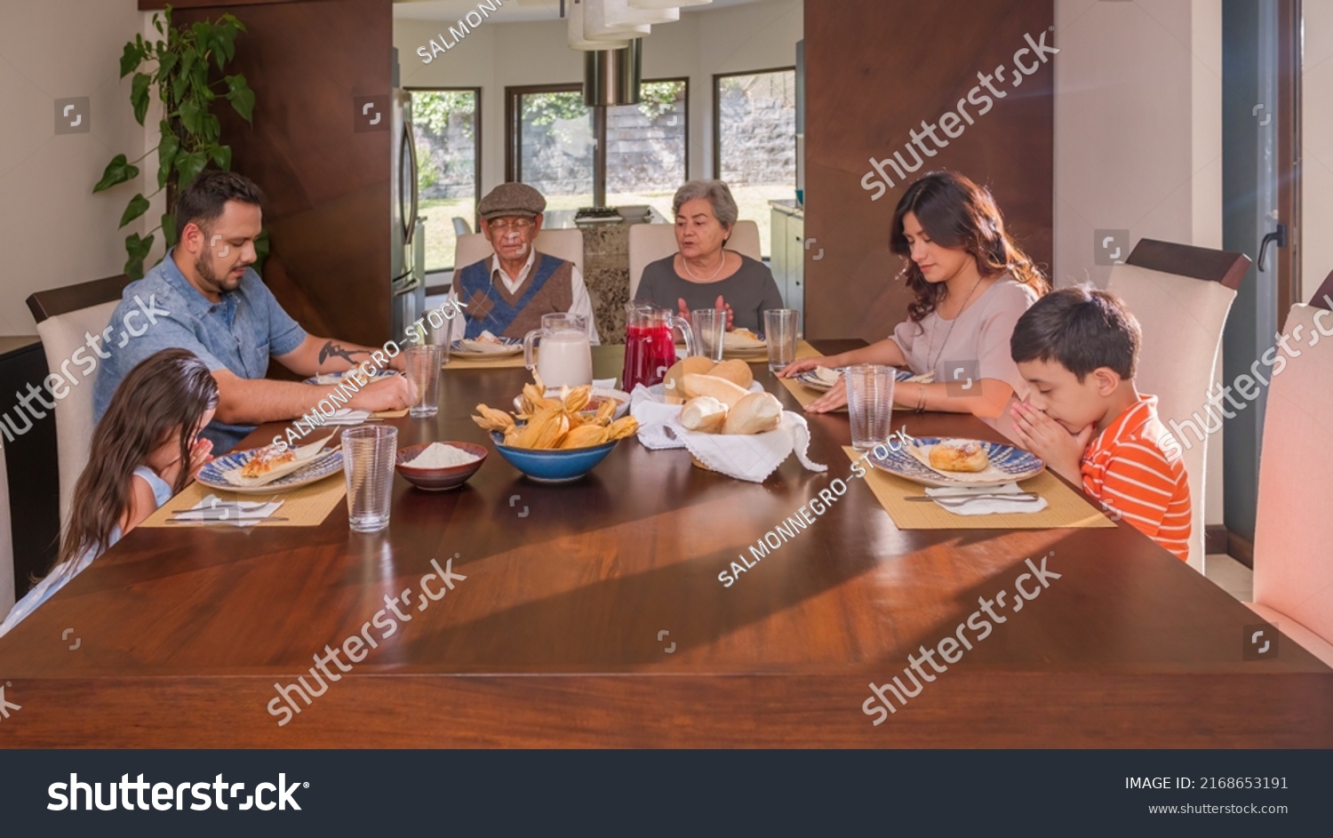 latino family in dining room