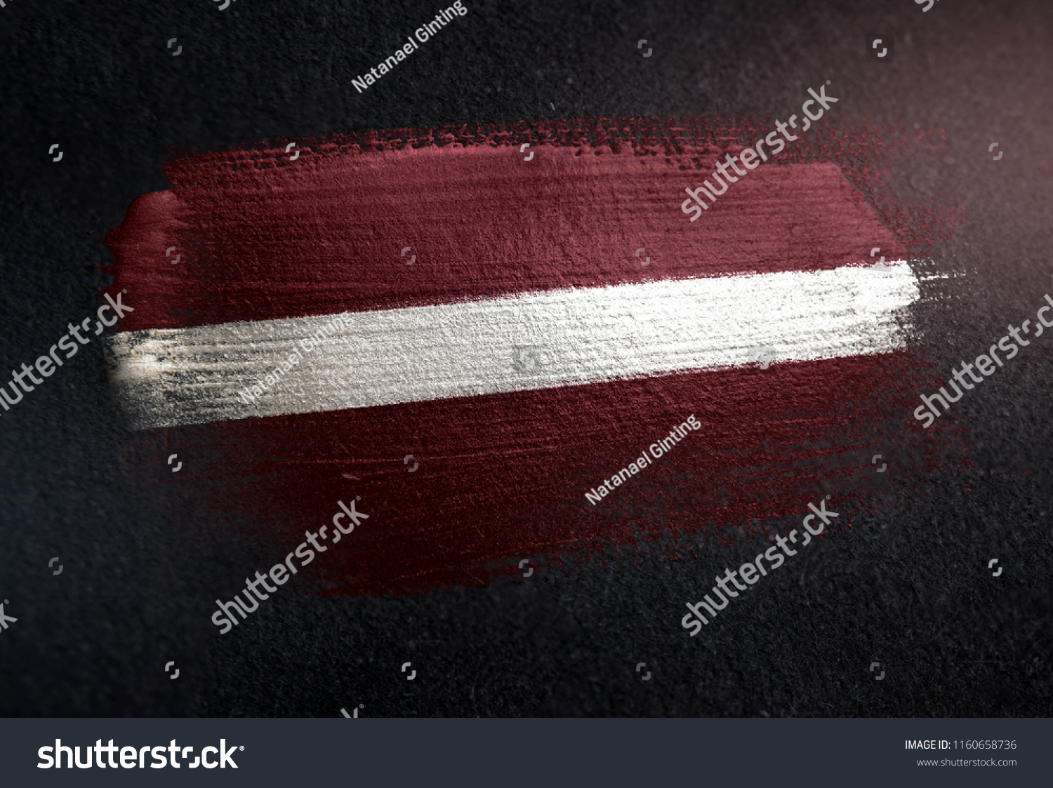 Latvia Flag Made Metallic Brush Paint Stock Photo Edit Now