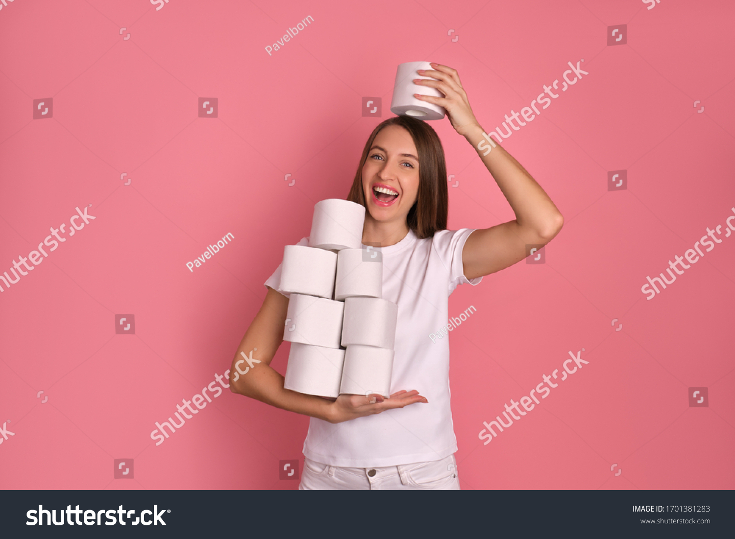 out of toilet paper girl