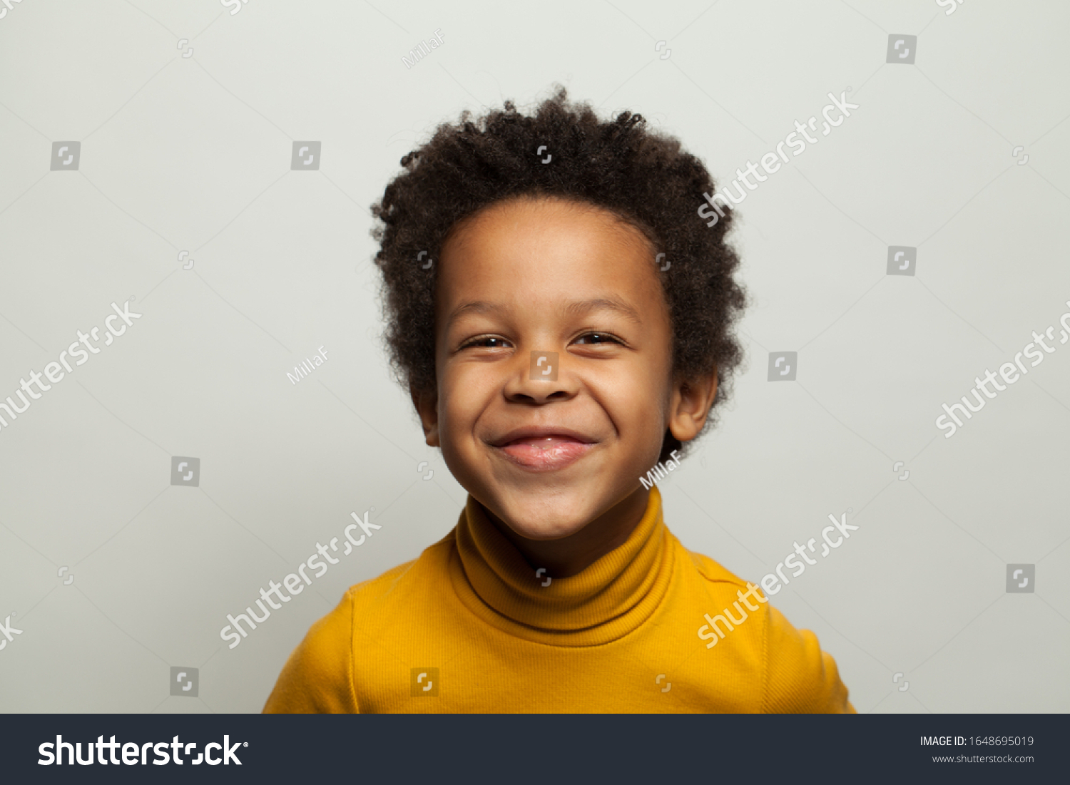 Laughing Black Child Boy On White Stock Photo 1648695019 | Shutterstock