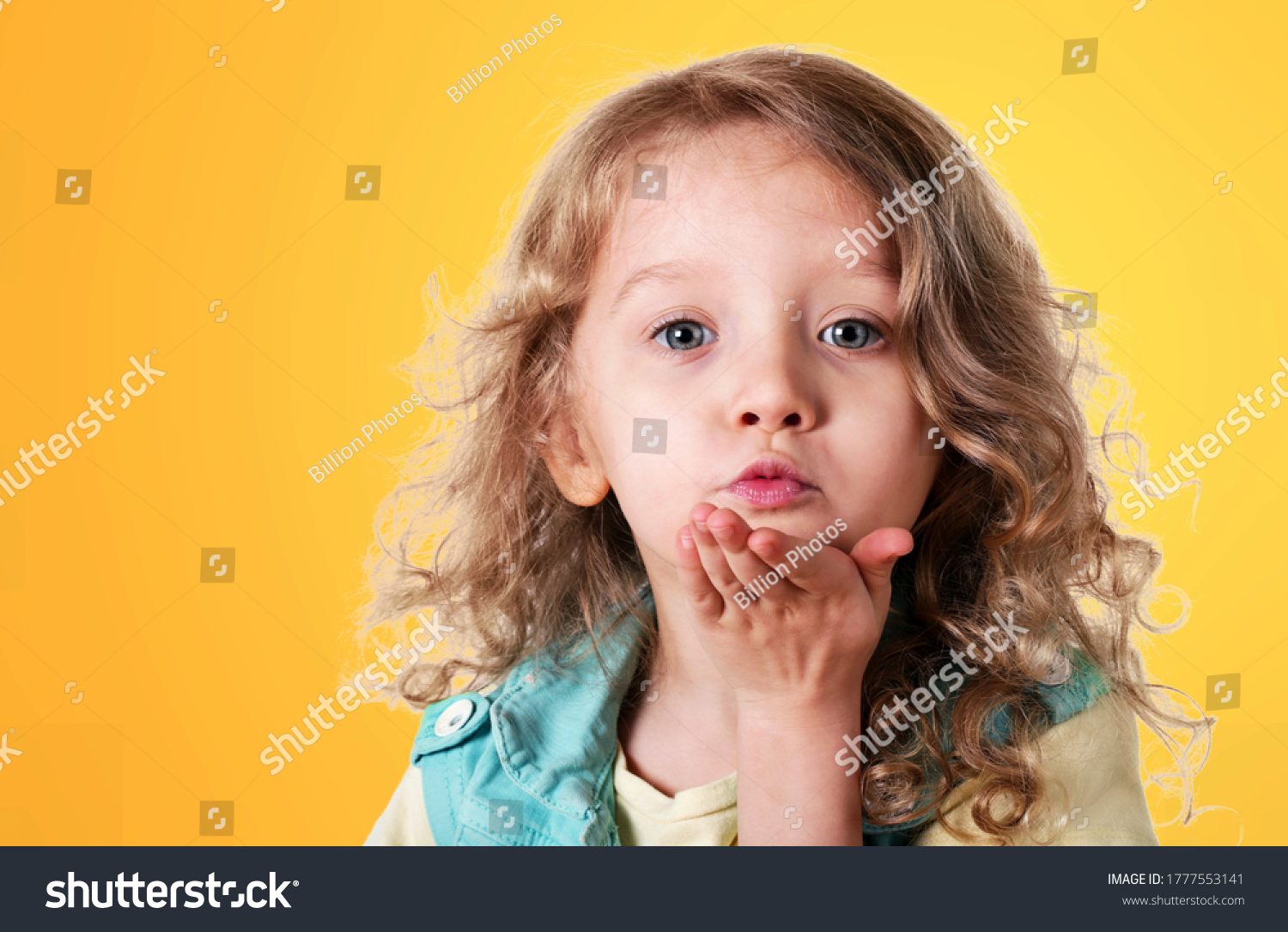 Laughing Cute Small Girl On Colored库存照片1777553141 Shutterstock