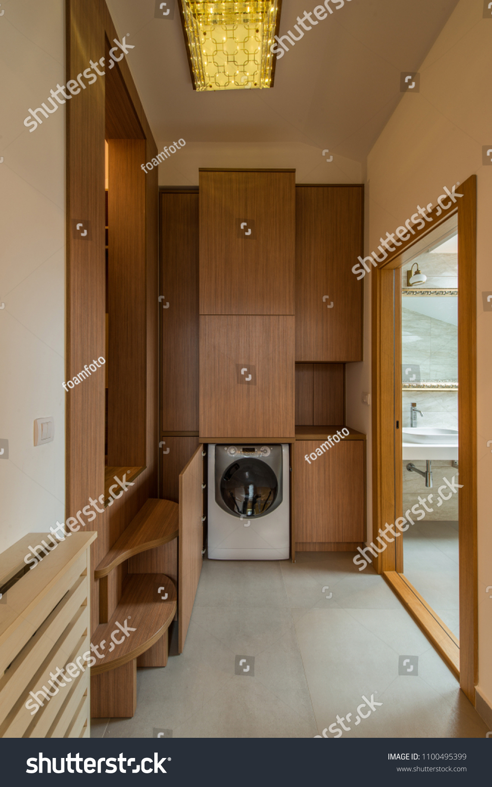 Laundry Wardrobe Closet Pantry Washing Machine Stock Photo (Edit Now