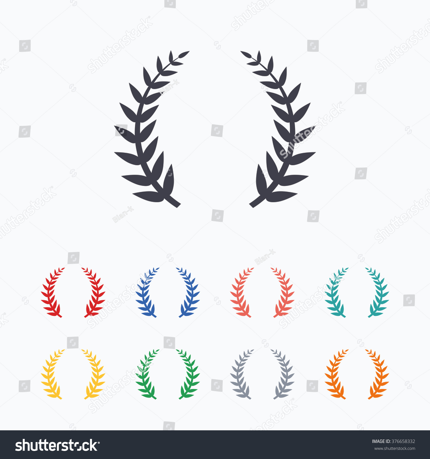 Laurel Wreath Sign Icon Triumph Symbol Stock Illustration 376658332 ...