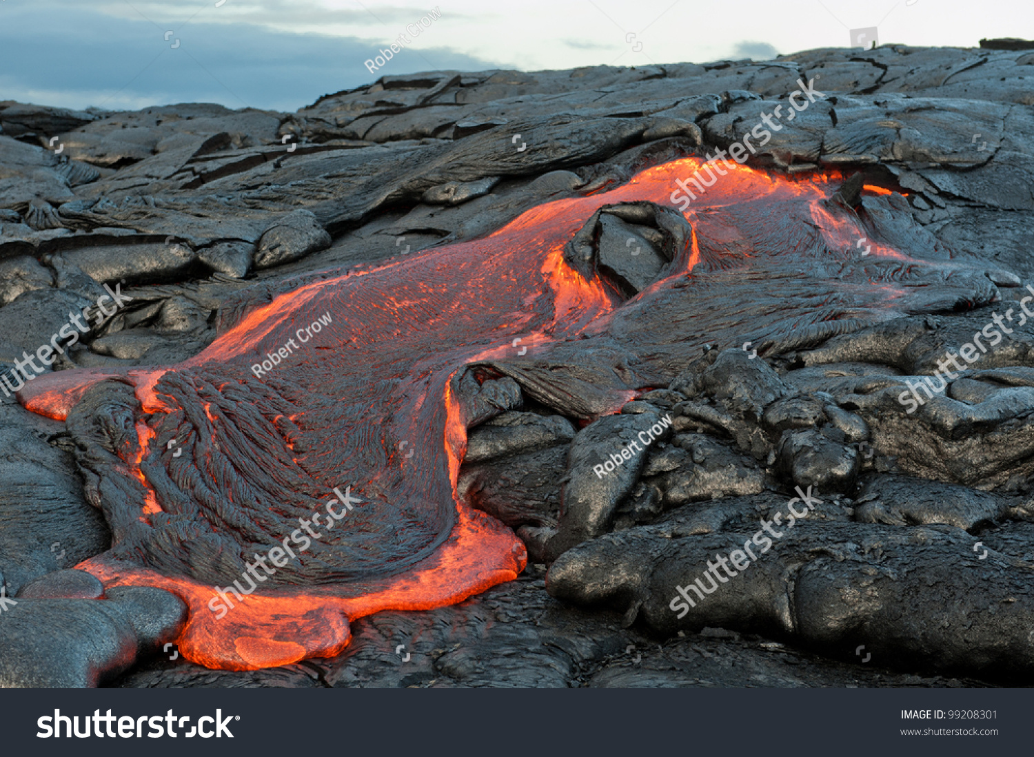 Lava Flow At Hawaii Volcano National Park Stock Photo 99208301 ...