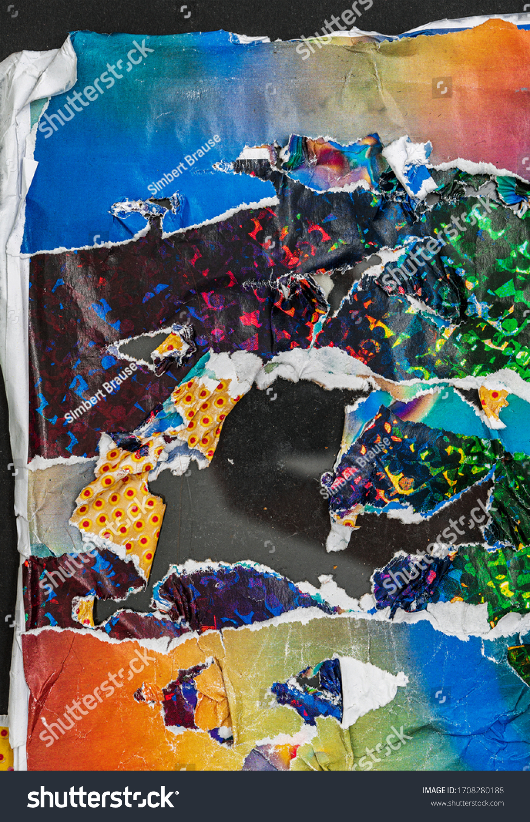 Layers Wet Torn Street Posters Glued 庫存照片(立刻編輯) 1708280188