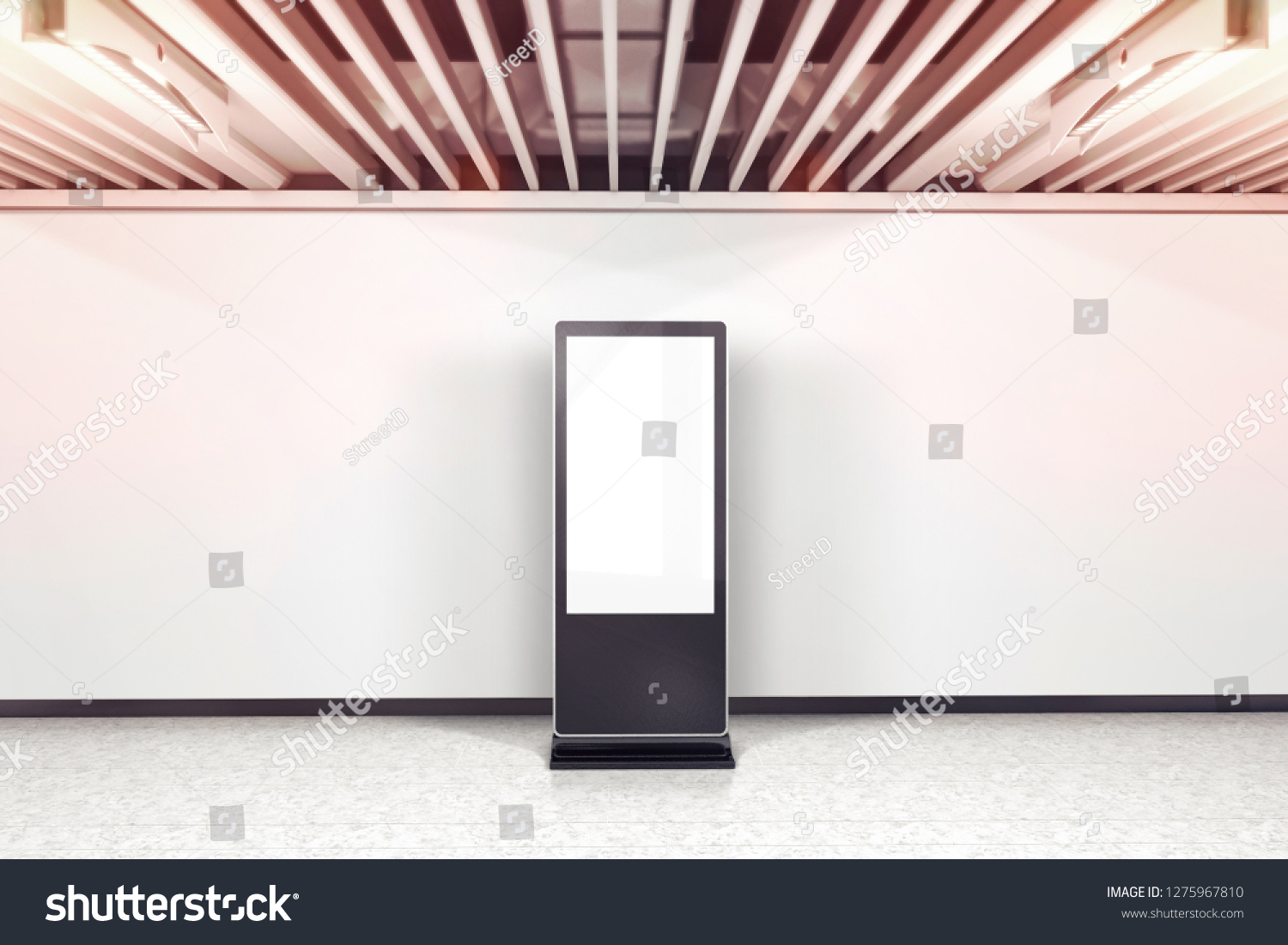 Download Lcd Digital Signage Exhibition Hall Mockup Stock Illustration 1275967810