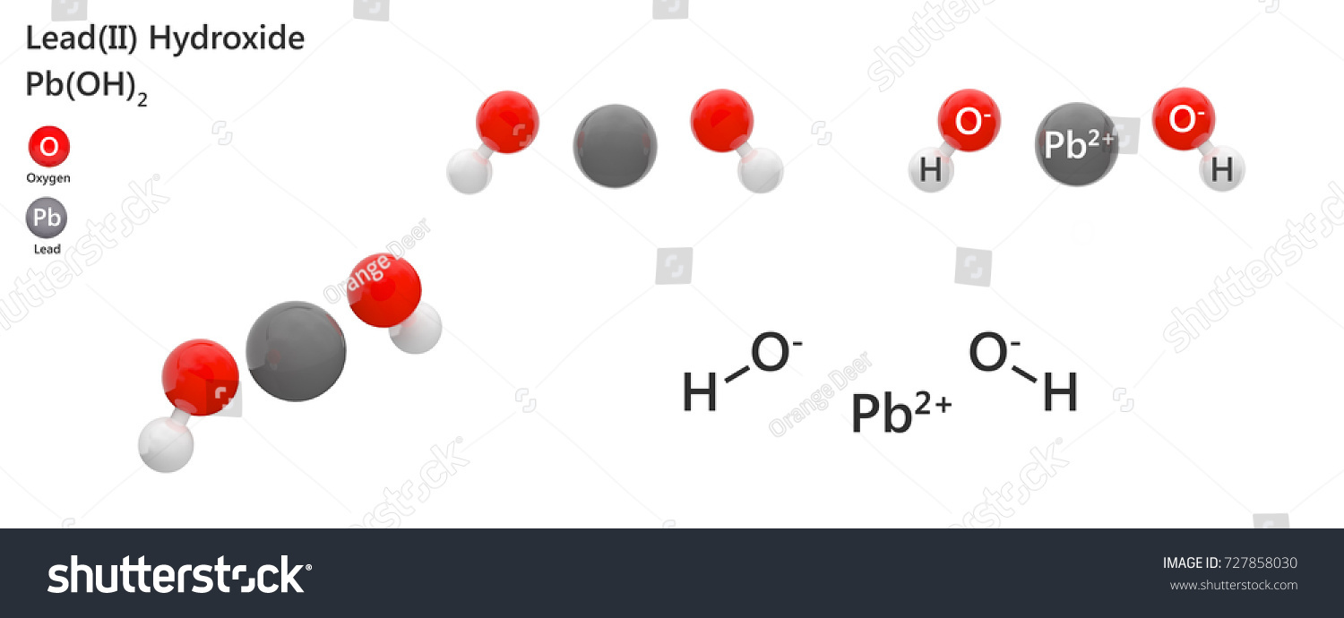 Leadii Hydroxide Inorganic Compound Formula Pboh2 Stock Illustration