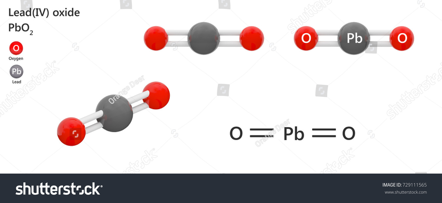 Lead IV Oxide Formula Pb O 2 O 2 Pb Brown Stock Illustration 729111565