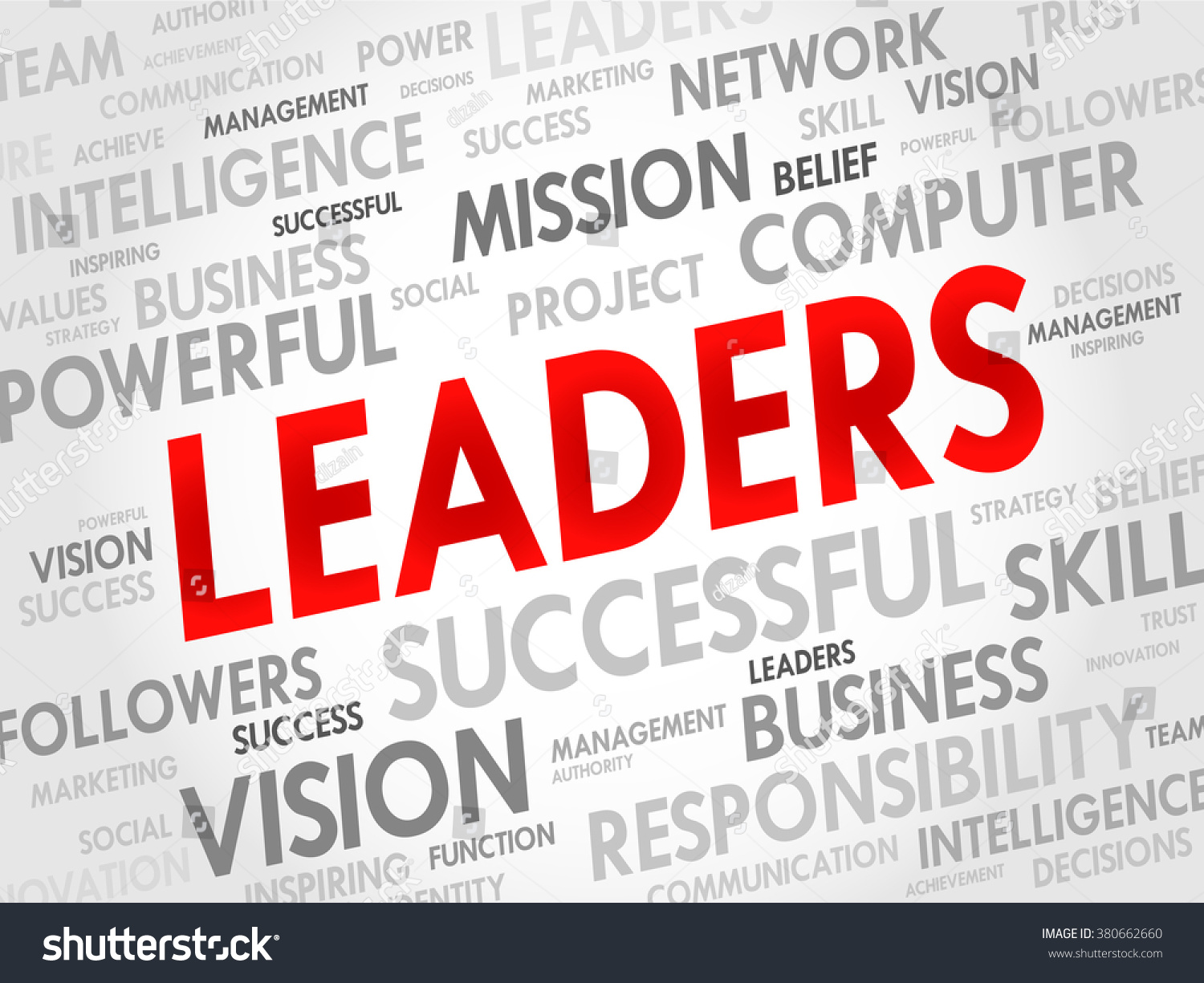 Leaders Word Cloud Business Concept Stock Illustration 380662660 ...