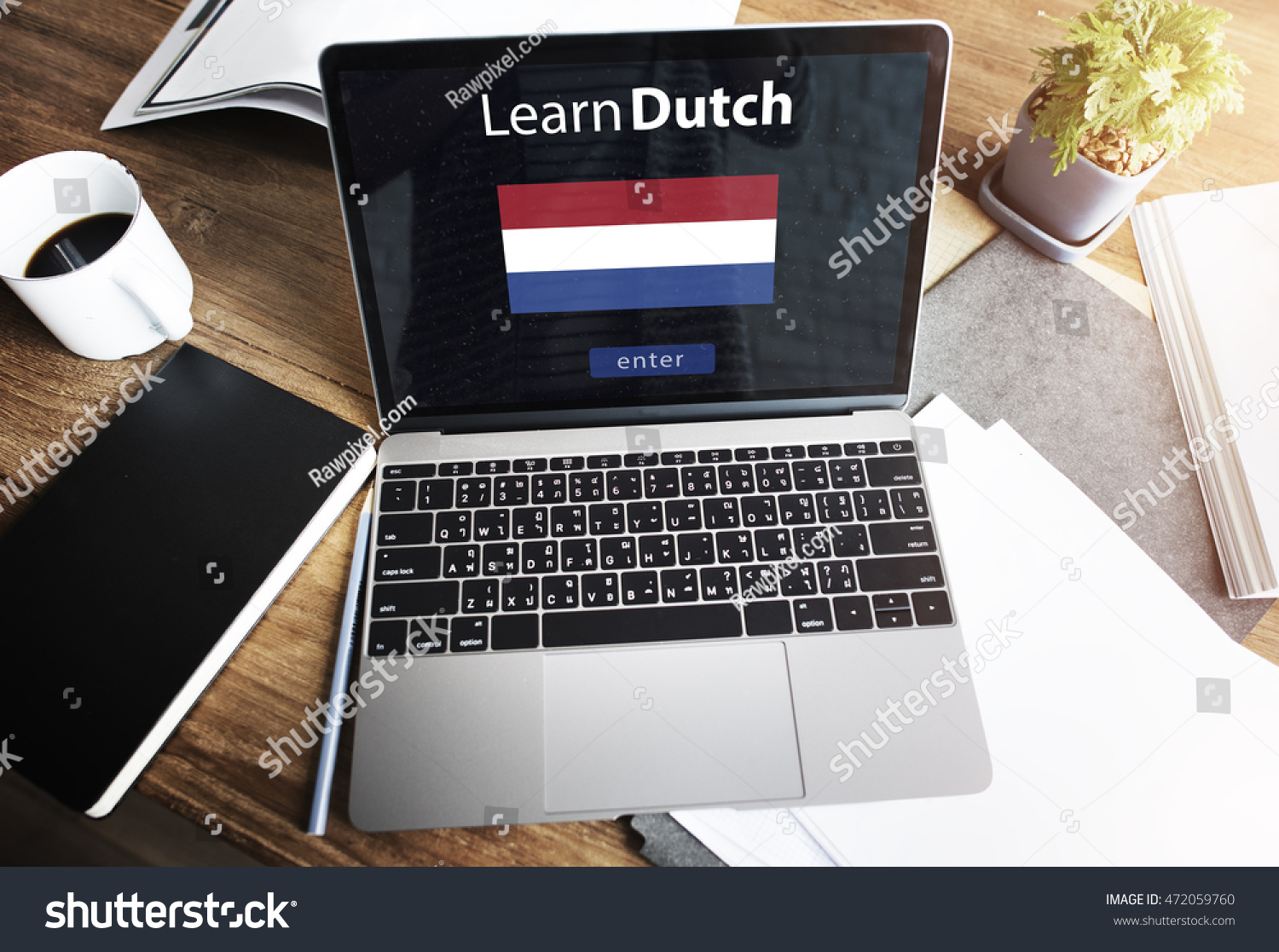 Learn Dutch Language Online Education Concept Stock Photo ...